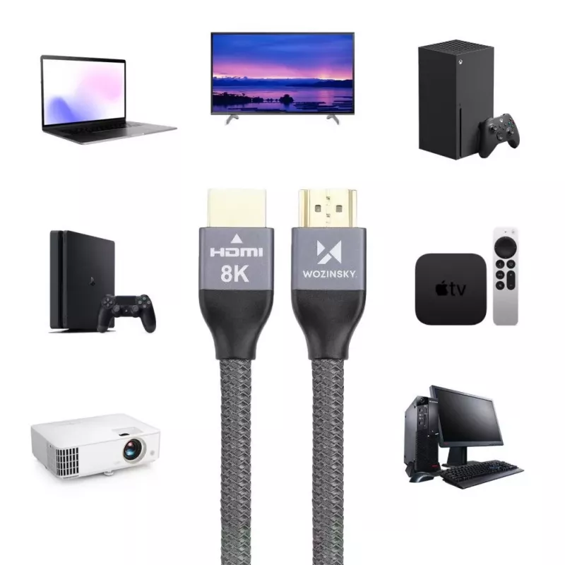 Wozinsky USB-C - USB-A kaapeli 1 m hopea punottu nailon