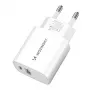Wozinsky WGWCW 20W USB-A USB-C verkkolaite - valkoinen