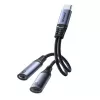 Joyroom SY-C03 USB-C - 2x USB-C 2in1 DAC-sovitin - musta