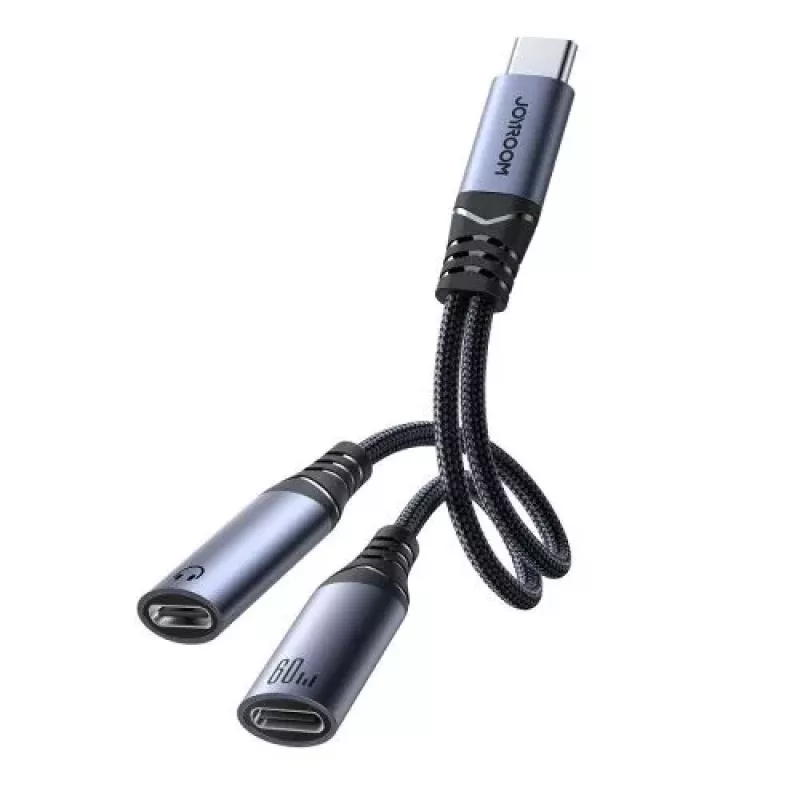 Joyroom SY-C03 USB-C - 2x USB-C 2in1 DAC-sovitin - musta