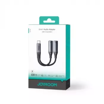 Joyroom SY-C03 USB-C - 2x USB-C 2in1 DAC-sovitin - musta