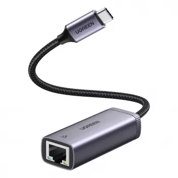 UGREEN USB-C - RJ45 Gigabit Ethernet sovitin (harmaa) - 40322 CM483