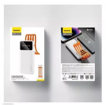 DUDAO K6Pro varavirtalähde 10000mAh 10W 4 kaapelia musta
