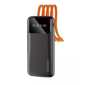 DUDAO K6Pro varavirtalähde 10000mAh 10W 4 kaapelia valkoinen