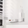 Dudao A30EU GaN 30W USB-C USB-A -seinälaturi USB-C–USB-C-kaapelilla 1m valkoinen