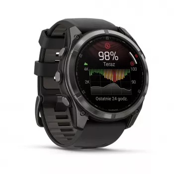 Garmin fenix 8 Pro 51 mm MicroLED Sapphire Carbon Grey DLC titaani mustalla/pebblegrey-silikonirammella