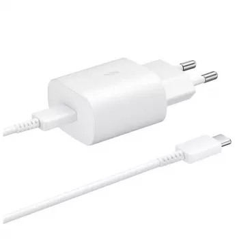 Samsung 25W matkalaturi + USB-C/USB-C datakaapeli valkoinen (OOB Bulk)