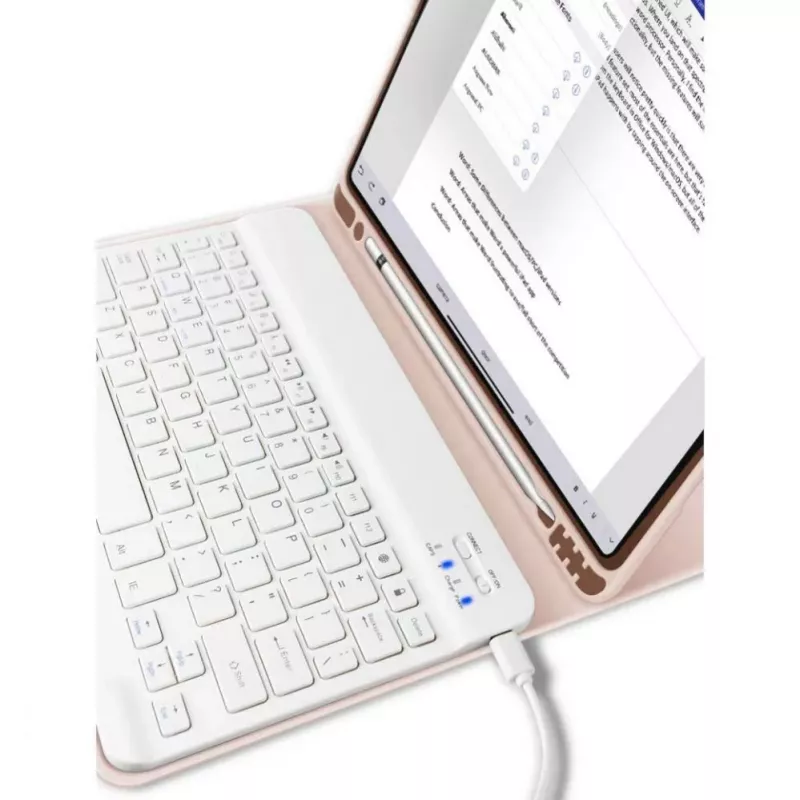 Tech-Protect SC Pen + näppäimistökotelo iPad 10.9" (10. sukupolvi, 2022) / 11" (2025), vaaleanpunainen