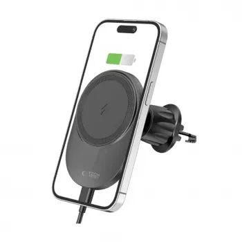 TECH-PROTECT MM15W-V1 magneettinen MagSafe-tuuletusaukkoautoteline langaton laturi 15W musta