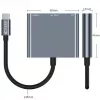 Tech-Protect V1 3in1 USB-C-keskitin sovitin - USB-A 3.0, USB-C PD 100W, HDMI 4K 30Hz - harmaa