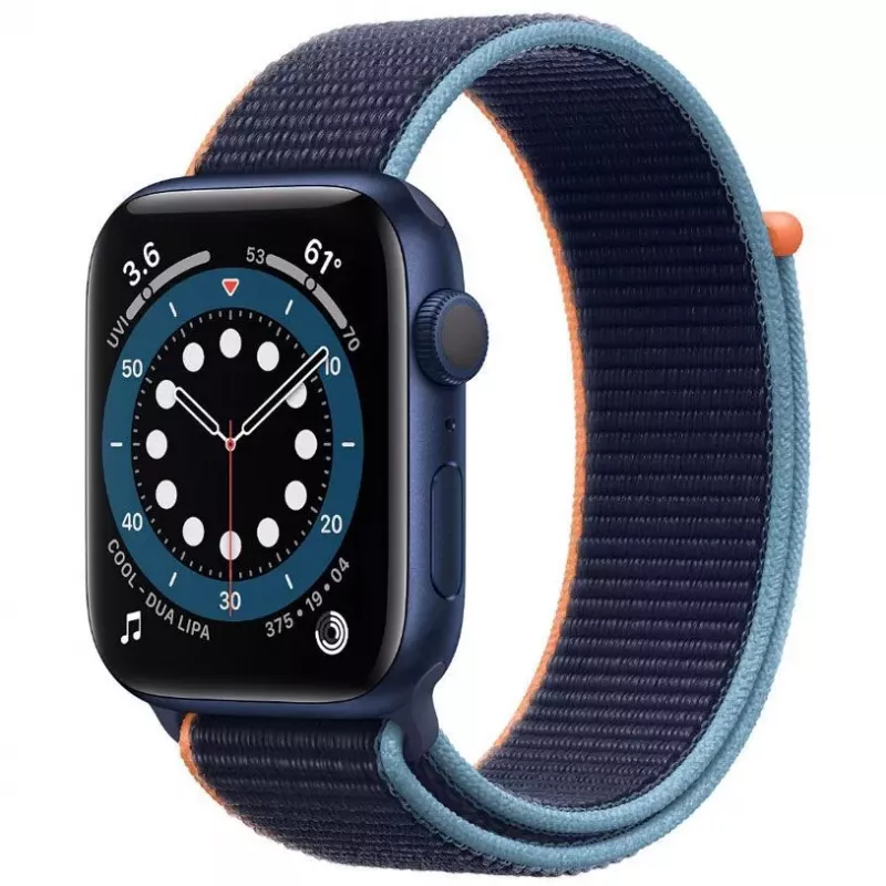 Apple Watch Series 6 GPS, 44mm alumiinikotelo Sport-rannekkeella Deep Navy