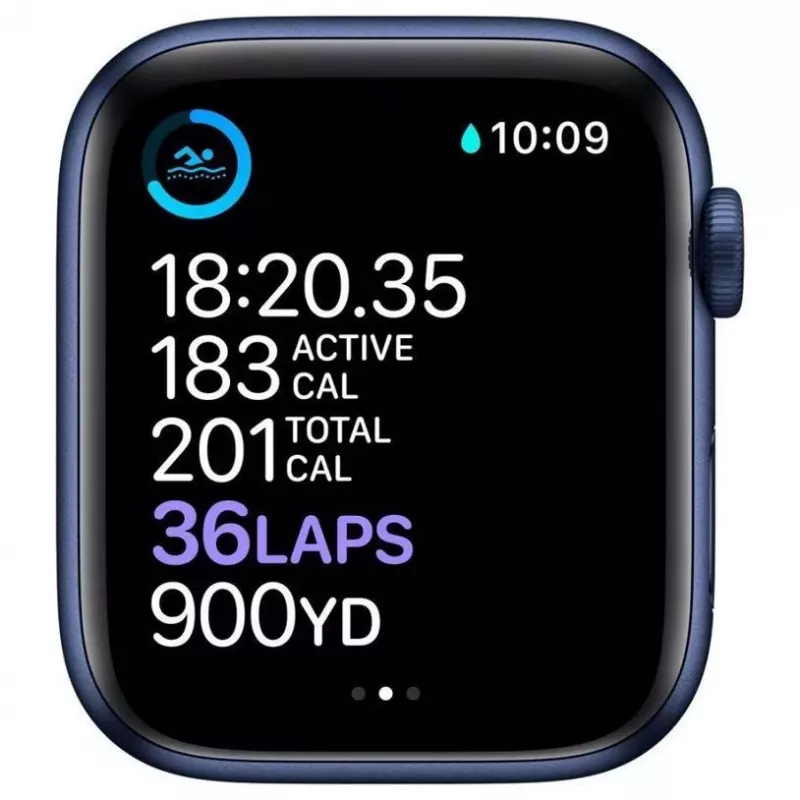 Apple Watch Series 6 GPS, 44mm alumiinikotelo Sport-rannekkeella Deep Navy