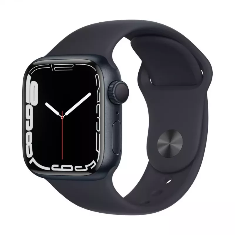 Apple Watch Series 7 GPS, 41mm Midnight alumiinikotelo Sport-rannekkeella - Regular Midnight