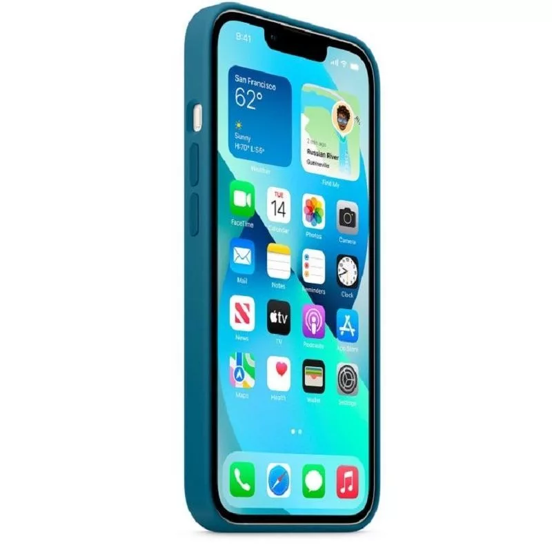 Apple iPhone 13 silikonikotelo MagSafe-yhteensopiva Blauhäher