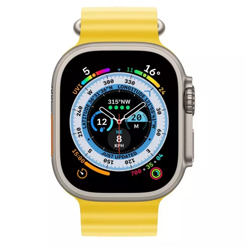 Apple Watch Ultra GPS + Cellular, 49mm titaanikotelo Yellow Ocean -rannekkeella