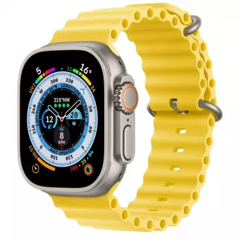 Apple Watch Ultra GPS + Cellular, 49mm titaanikotelo Yellow Ocean -rannekkeella