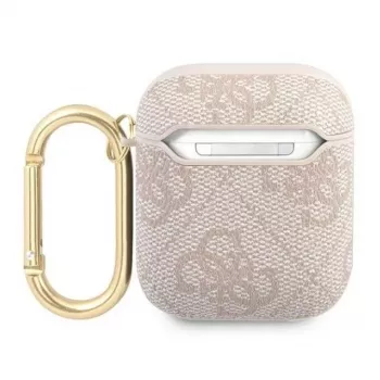 Guess Apple AirPods 1/2 -kotelo 4G Script Metal Collection pinkki