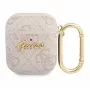 Guess Apple AirPods 1/2 -kotelo 4G Script Metal Collection pinkki