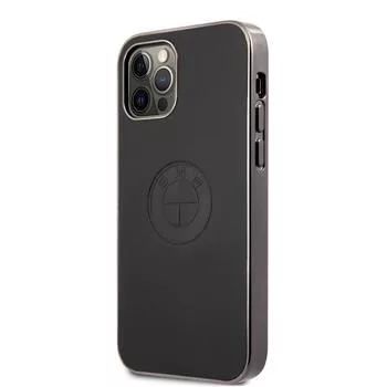 BMW Apple iPhone 12/12 Pro 6,1 tuuman Signature Leather Embossed Logo Hard Case musta