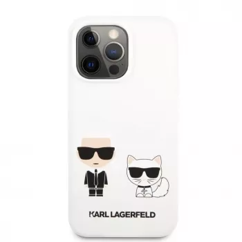 Karl Lagerfeld Apple iPhone 13 Pro Choupette Liquid Silicone -kotelo valkoinen