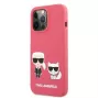 Karl Lagerfeld Apple iPhone 13 Pro Choupette Liquid Silicone -kotelo punainen