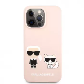 Karl Lagerfeld Apple iPhone 13 Pro Choupette Liquid Silicone -kotelo pinkki