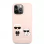 Karl Lagerfeld Apple iPhone 13 Pro Choupette Liquid Silicone -kotelo pinkki