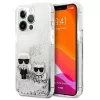 Karl Lagerfeld Apple iPhone 13 Pro Liquid Glitter Choupette -kotelo hopea