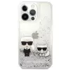 Karl Lagerfeld Apple iPhone 13 Pro Liquid Glitter Choupette -kotelo hopea
