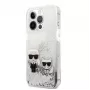 Karl Lagerfeld Apple iPhone 13 Pro Liquid Glitter Choupette -kotelo hopea