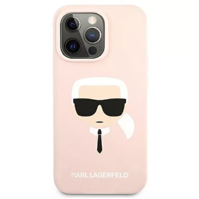 Karl Lagerfeld Apple iPhone 13 Pro Liquid Silicone Karl Head -kotelo pinkki
