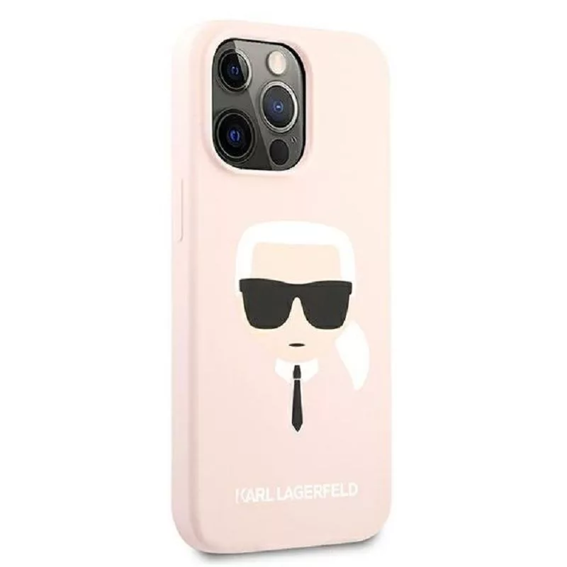 Karl Lagerfeld Apple iPhone 13 Pro Liquid Silicone Karl Head -kotelo pinkki
