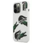 Lacoste Apple iPhone 13 Pro Liquid Silicone Allover Pattern -kotelo valkoinen