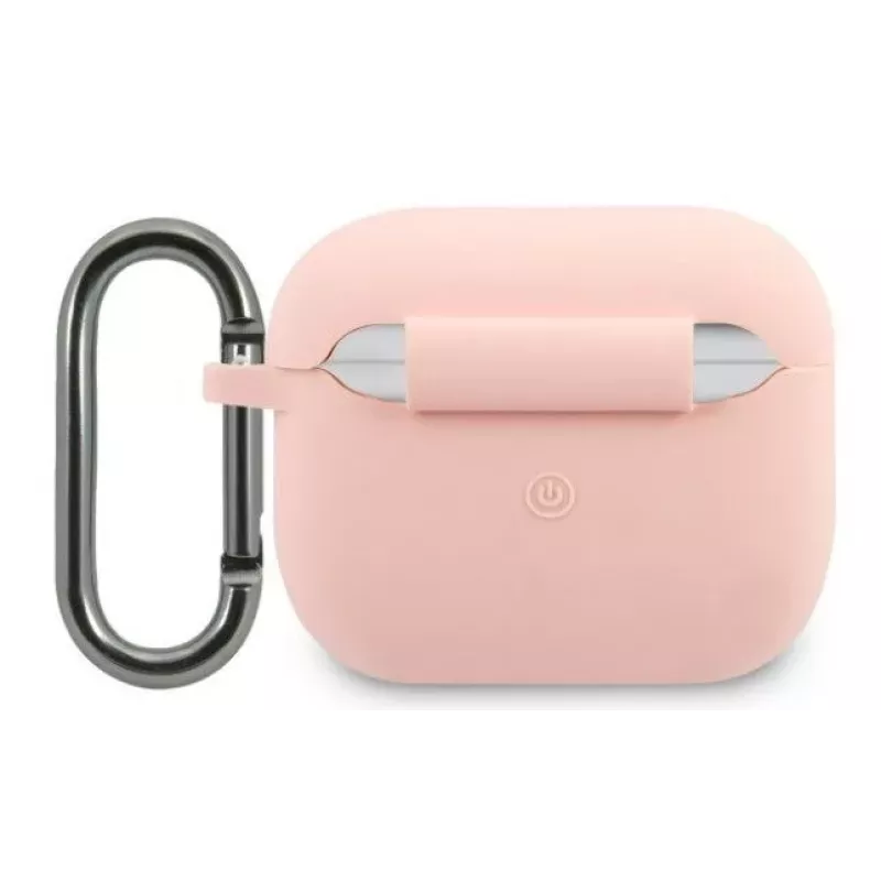 Lacoste Apple AirPods 3 Liquid Silicone Glossy Printing Logo -kotelo pinkki
