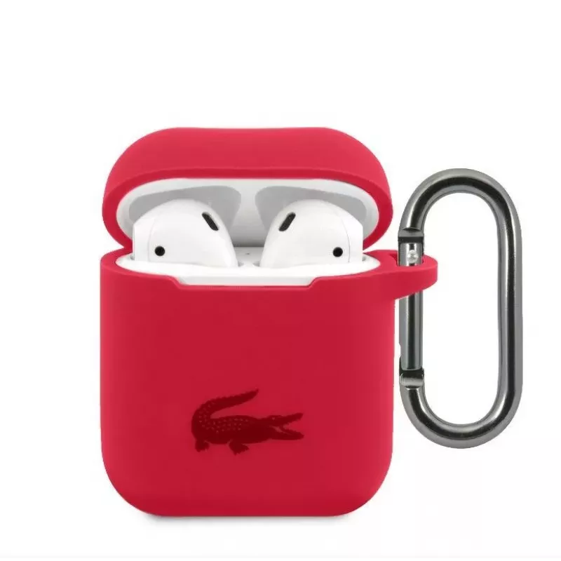 Lacoste Apple AirPods 1/2 Liquid Silicone Glossy Printing Logo -kotelo punainen