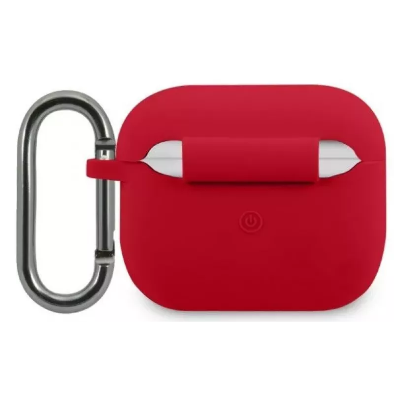 Lacoste Apple AirPods 3 Liquid Silicone Glossy Printing Logo -kotelo punainen