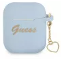 Guess AirPods 1/2 -kotelo silikoni Charm Heart Collection sininen