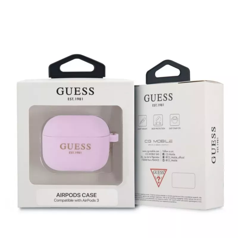 Guess Apple AirPods 3 Charms -silikonikotelo violetti