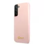 Guess silikonikotelo Metal Logo Samsung Galaxy S22 Plus -puhelimelle pinkki