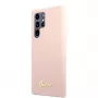 Guess Samsung Galaxy S22 Ultra silikonikotelo Metal Logo pinkki
