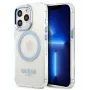 Guess Apple iPhone 13 Pro Max 6,7 tuuman Hard Case Metal Outline Magsafe läpinäkyvä sininen
