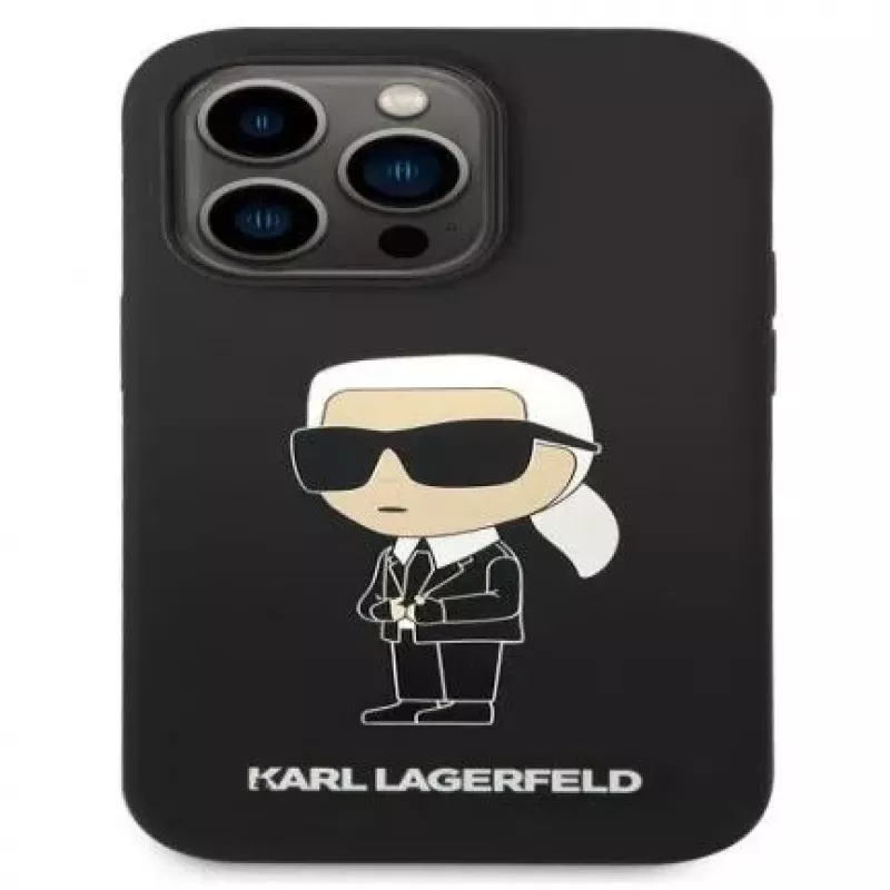 Karl Lagerfeld Apple iPhone 14 Pro Liquid Silicone Ikonik NFT kotelo musta