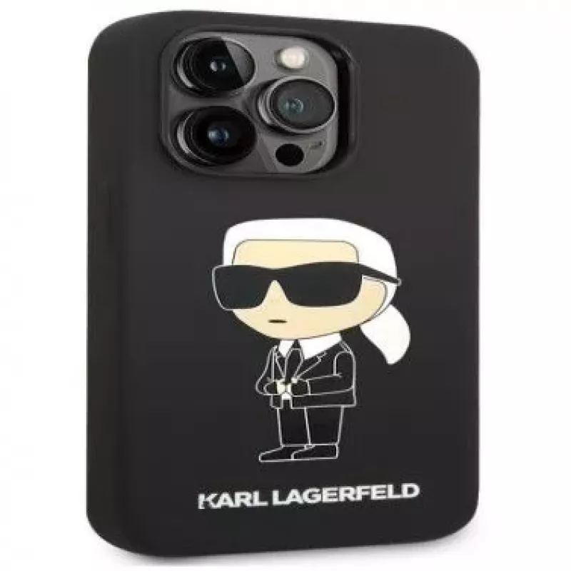 Karl Lagerfeld Apple iPhone 14 Pro Liquid Silicone Ikonik NFT kotelo musta
