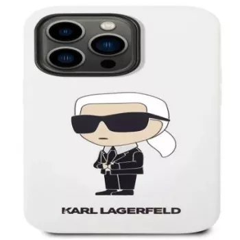 Karl Lagerfeld Apple iPhone 14 Pro Liquid Silicone Ikonik NFT kotelo valkoinen