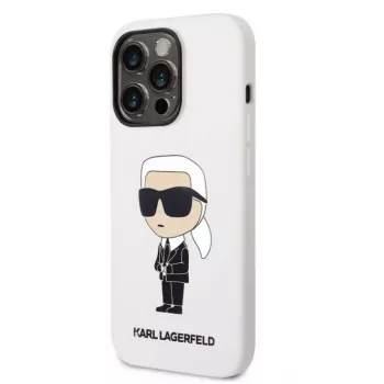 Karl Lagerfeld Apple iPhone 14 Pro Liquid Silicone Ikonik NFT kotelo valkoinen