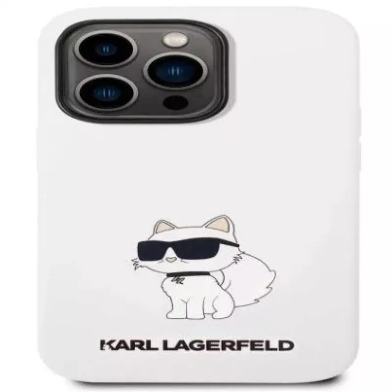 Karl Lagerfeld Apple iPhone 14 Pro Liquid Silicone Choupette NFT kotelo valkoinen