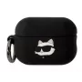 Karl Lagerfeld Apple AirPods 3 Logo NFT Choupette Head silikonikotelo musta