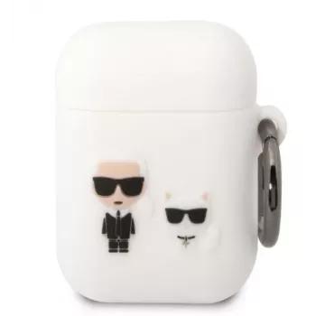 Karl Lagerfeld AirPods 1/2 Choupette silikonikotelo valkoinen