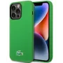 Lacoste Apple iPhone 15 6.1 Liquid Silicone Microfiber Croc Logo Magsafe takakansi vihreä