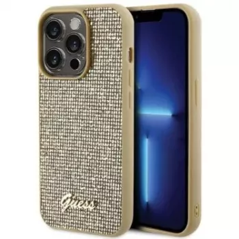 Guess Apple iPhone 15 Pro Max HC PU Disco Script Metal Gold takakansi